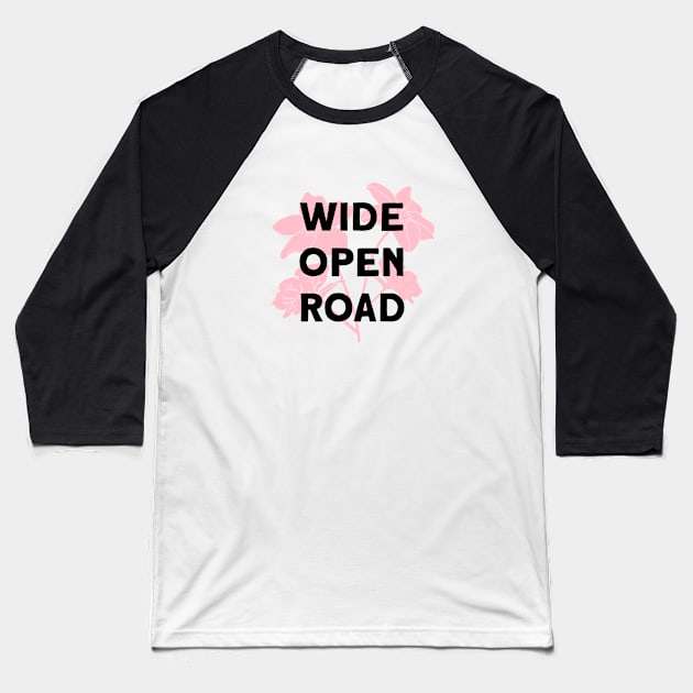 Wide Open Road, black & pink Baseball T-Shirt by Perezzzoso